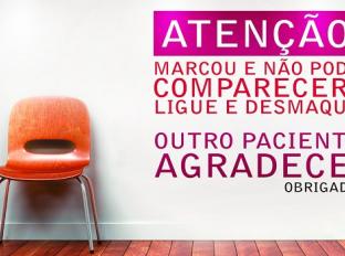Se for faltar, não esqueça de desmarcar!
Se for faltar, não esqueça de desmarcar!